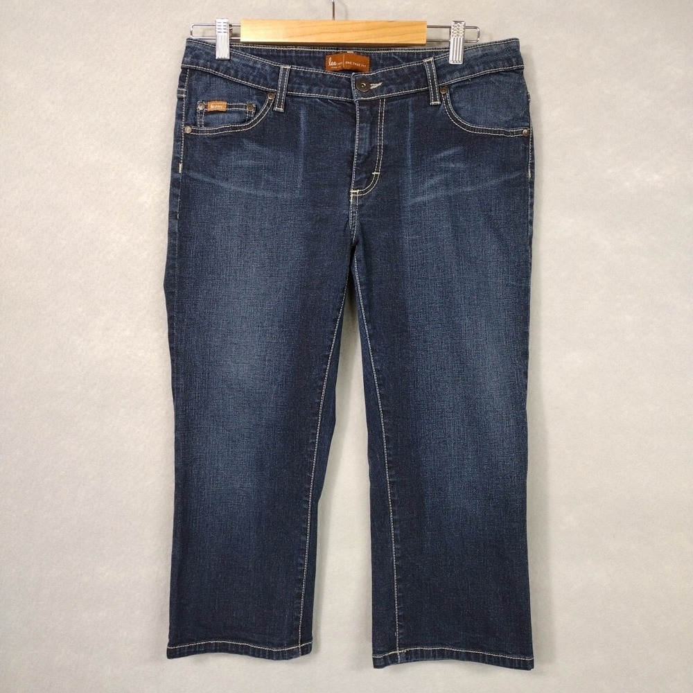 Lee Jeans Denim Capri Women's 11/12P One True Fit Cropped Leg Dark Wash